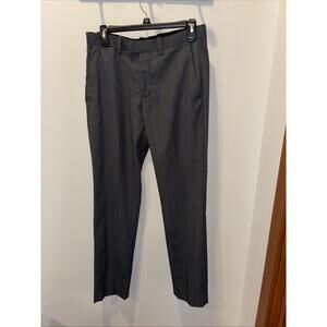 H & M Slim Fit Gray Dress Pants Flat Front Size 32x31 Pockets